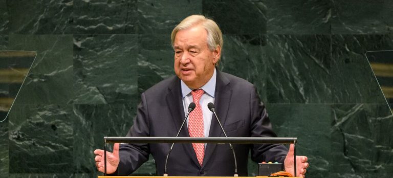 Le Secrétaire général de l'ONU, António Guterres, ouvre pour la dernière fois le grand bal diplomatique de septembre, à la tribine de l'Assemblée générale de l'ONU.